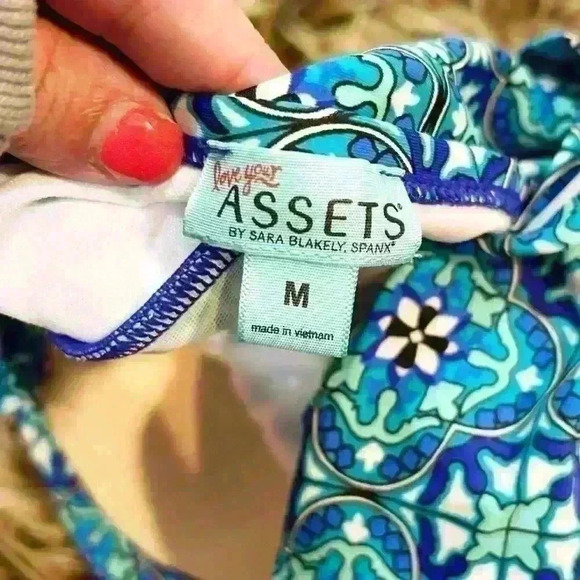 SPANX Love Your Assets By Sara Blakey Blue One Piece Swimsuit Size M - Picture 6 of 7